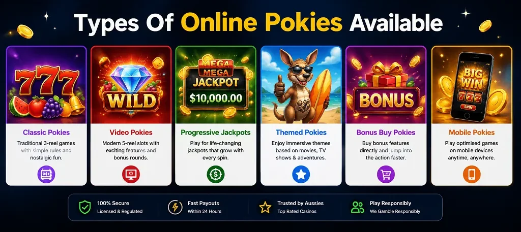Types Of Online Pokies Available