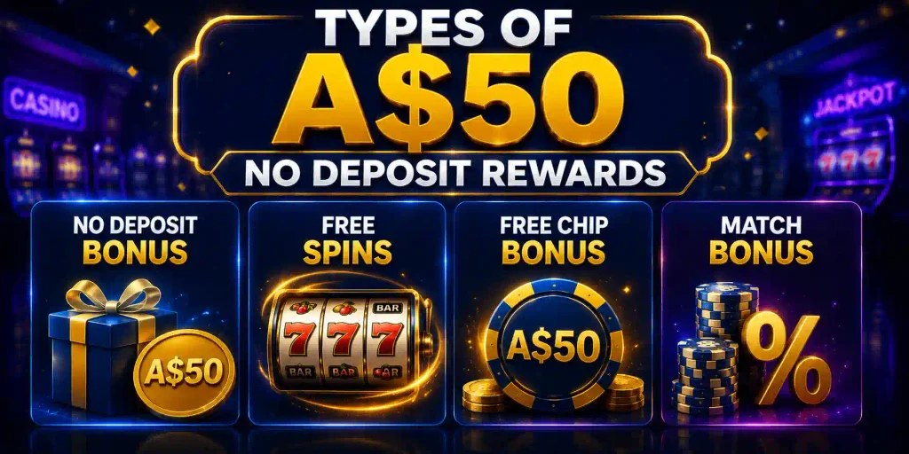 Types Of A$50 No Deposit Rewards